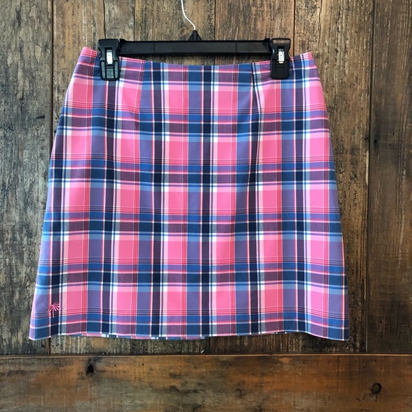 Blue and pink plaid skirt Clearance